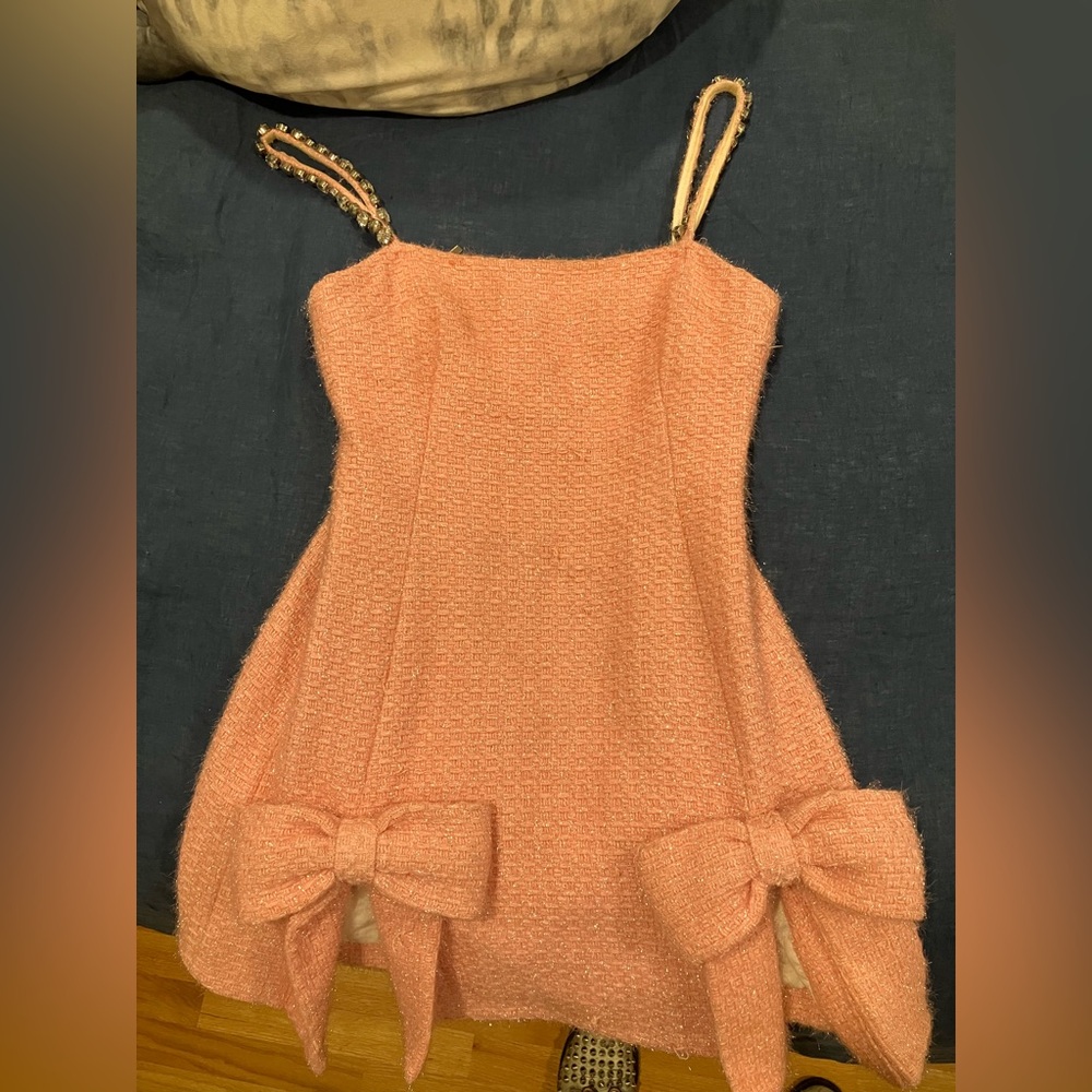 area brand coquette dress with bows